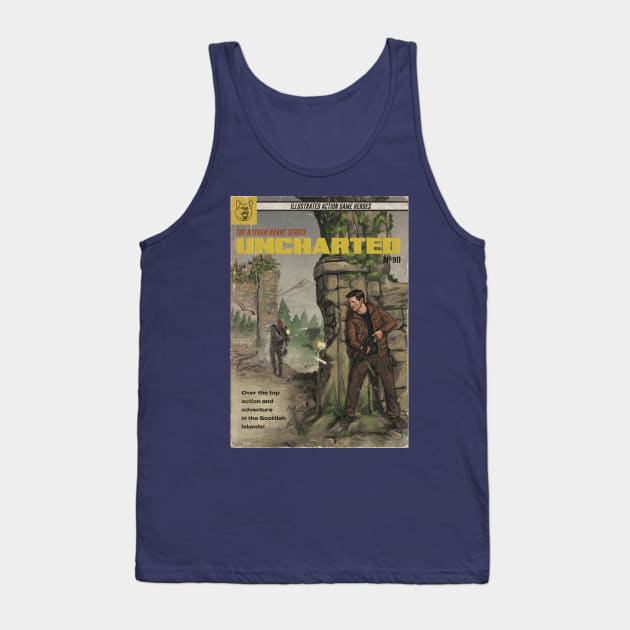 Uncharted - Pulp Novel cover fan art Tank Top by MarkScicluna